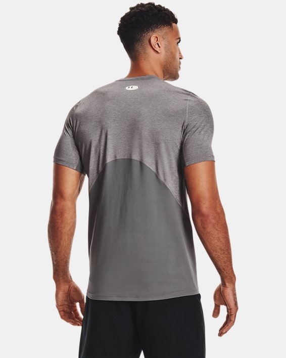 Men's HeatGear® Armour Fitted Short Sleeve, Gray, pdpMainDesktop image number 1